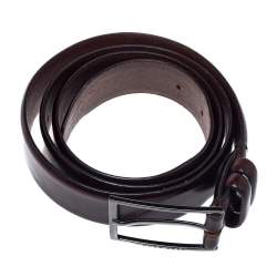 Boss By Hugo Boss Dark Brown Leather Buckle Belt 105CM