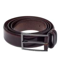 Boss By Hugo Boss Dark Brown Leather Buckle Belt 105CM