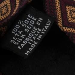 Pre Owned Boss By Hugo Boss Burgundy Square Patterned Silk Jacquard Traditional Tie