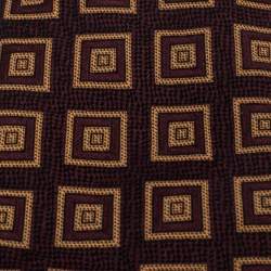 Pre Owned Boss By Hugo Boss Burgundy Square Patterned Silk Jacquard Traditional Tie