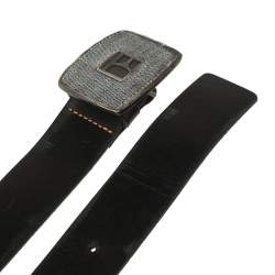 Boss by Hugo Boss Black Leather Logo Plaque Belt 105CM