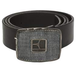 Boss by Hugo Boss Black Leather Logo Plaque Belt 105CM