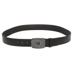 Boss by Hugo Boss Black Leather Logo Plaque Belt 105CM