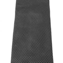 Pre Owned Boss By Hugo Boss Black Dotted Pattern Silk Tie