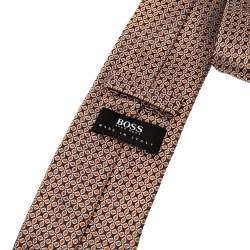 Pre Owned Boss By Hugo Boss Navy Blue Jacquard Silk Tie