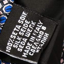 Pre Owned Boss By Hugo Boss Blue & Black Dotted Jacquard Silk Tie