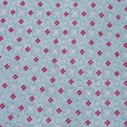 Pre Owned Boss By Hugo Boss Light Blue Jacquard Patterned Silk Tie