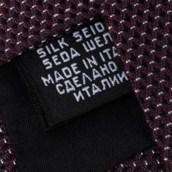 Pre Owned Boss By Hugo Boss Purple & Black Jacquard Silk Tie