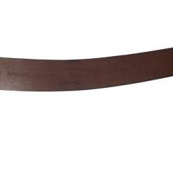Pre Owned Boss by Hugo Boss Brown Leather Buckle Belt 100CM