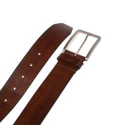Pre Owned Boss by Hugo Boss Brown Leather Buckle Belt 100CM