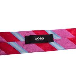 Pre Owned Boss By Hugo Boss Multicolor Striped Silk Narrow Tie