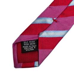 Pre Owned Boss By Hugo Boss Multicolor Striped Silk Narrow Tie