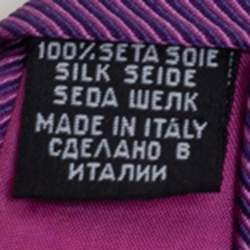 Pre Owned Boss By Hugo Boss Purple Striped Silk Narrow Tie