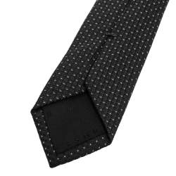 Pre Owned Boss By Hugo Boss Navy Blue Jacquard Silk Tie