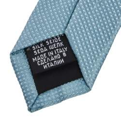Pre Owned Boss By Hugo Boss Blue Patterned Silk Jacquard Tie
