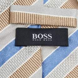 مملوكة مسبقًا ربطة عنق بوس باي هوغو بوس جاكار حرير مخطط متعدد الألوان 