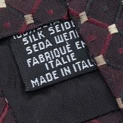 مملوكة مسبقًا ربطة عنق بوسي باي هوغو حرير لونين بنمط مربع 