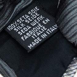 Pre Owned Boss By Hugo Boss Grey Striped Silk Jacquard Tie