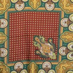 Boss By Hugo Boss Red Printed Silk Pocket Square