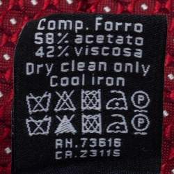 Pre Owned ربطة عنق بوس باي هوغو بوس حرير جاكار بنقشة هندسية حمراء