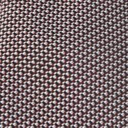 Pre Owned Boss By Hugo Boss Red & Silver Patterned Jacquard Silk Tie