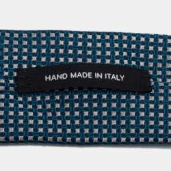 Pre Owned Boss By Hugo Boss Blue Patterned Jacquard Silk Tie