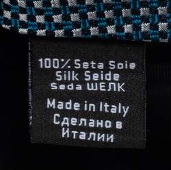 Pre Owned Boss By Hugo Boss Blue Patterned Jacquard Silk Tie