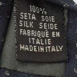 Pre Owned Boss By Hugo Boss Navy Blue Dot Pattern Silk Traditional Tie