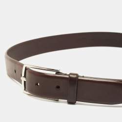 Boss By Hugo Boss Dark Brown Leather Buckle Belt 95CM