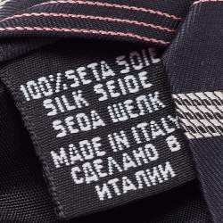 Pre Owned ربطة عنق بوس باي هوغو بوس حرير مخطط مائل أزرق داكن