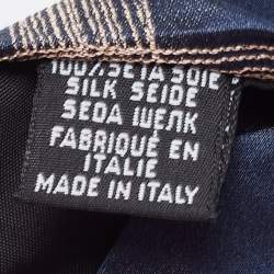 مملوكة مسبقًا ربطة عنق بوس باي هوغو بوس حرير ساتان مربعات كحلي