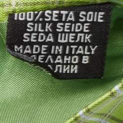 مملوكة مسبقًا ربطة عنق بوس باي هوغو بوس حرير بنمط مربعات خضراء