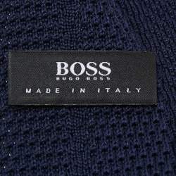 Boss By Hugo Boss Navy Blue Cotton Knit Slim Tie
