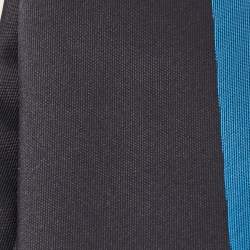 Pre Owned Boss by Hugo Boss Black/Blue Colorblock Silk Slim Tie