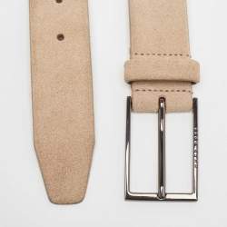 Boss By Hugo Boss Beige Suede Buckle Belt 90CM