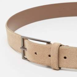 Boss By Hugo Boss Beige Suede Buckle Belt 90CM