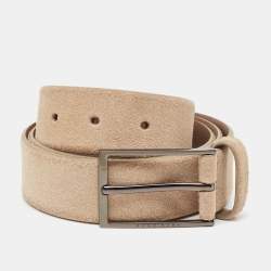 Boss By Hugo Boss Beige Suede Buckle Belt 90CM