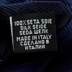 مملوكة مسبقًا Boss By Hugo Boss Navy Blue Striped Silk Satin Tie