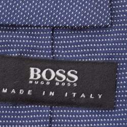 Boss By Hugo Boss Navy Blue Patterned Silk Tie