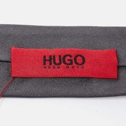 Boss By Hugo Boss Grey Striped Silk Skinny Tie