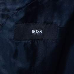 Boss By Hugo Boss Navy Blue Wool Single Breasted Pants Suit L