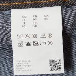 Boss By Hugo Boss Grey Cotton Blend Slim Fit Trousers L