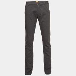 Boss By Hugo Boss Grey Cotton Blend Slim Fit Trousers L