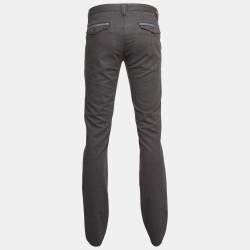 Boss By Hugo Boss Grey Cotton Blend Slim Fit Trousers L