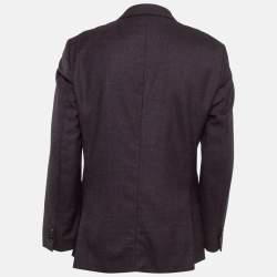 Pre Owned Boss By Hugo Boss Burgundy Wool Single Breasted Blazer XL