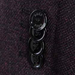 Pre Owned Boss By Hugo Boss Burgundy Wool Single Breasted Blazer XL