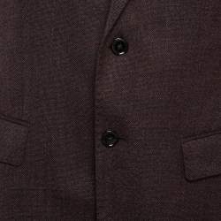 Pre Owned Boss By Hugo Boss Burgundy Wool Single Breasted Blazer XL