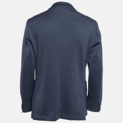 Boss By Hugo Boss Blue Stretch Knit Micro-Patterned Blazer XL