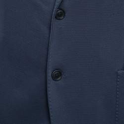Boss By Hugo Boss Blue Stretch Knit Micro-Patterned Blazer XL