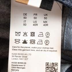 Pre Owned Boss By Hugo Boss Blue Melange Jersey Slim-Fit Blazer L